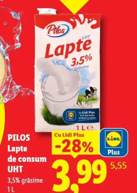 Pilos Lapte de consum UHT 3,5% grăsime