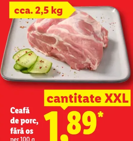Ceafă de porc, fără os