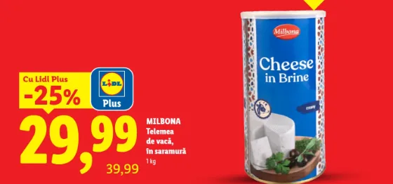 Milbona Telemea de vacă, în saramură