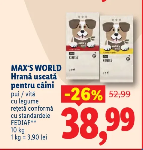 Max's World Hrană uscată pentru câini