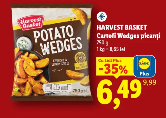 Harvest Basket Cartofi Wedges picanți